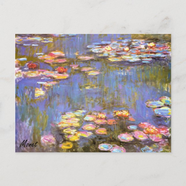 MONET Water Lilies 1916 brite hues POSTCARD Postkarte (Vorderseite)
