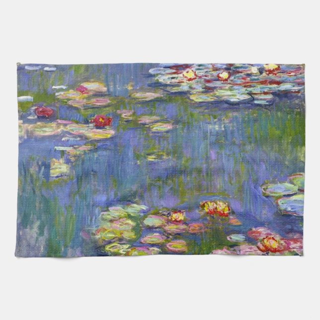 Monet Water Lilies 1916 Küchentuch (Horizontal)