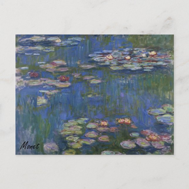 MONET Water Lilies 1916 POSTCARD Postkarte (Vorderseite)