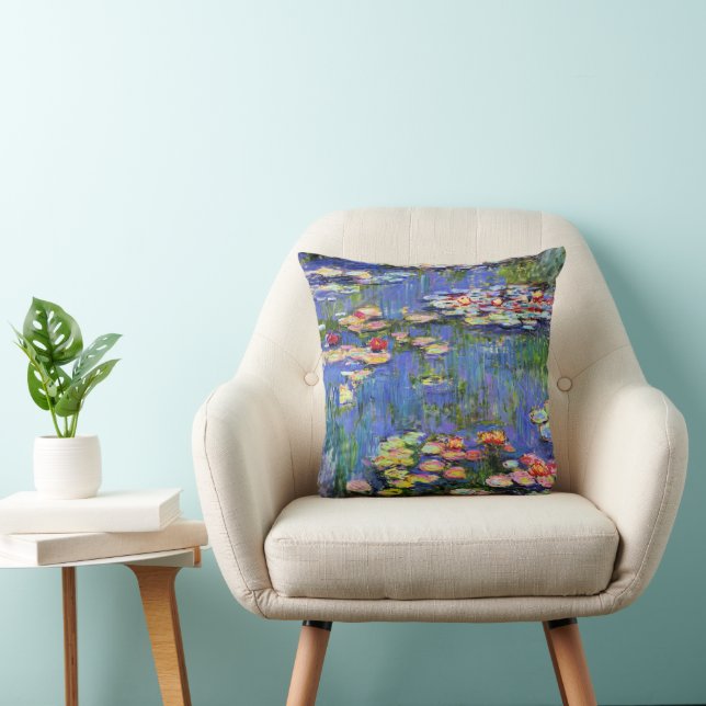 Monet - Water Lilies, 1916, Throw Kissen (Stuhl )