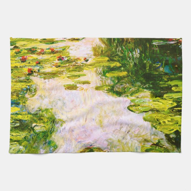 Monet Water Lilies 1917-1919 Kunstkunst Küchentuch (Horizontal)