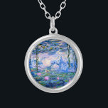Monet: Water Lilies 1919, berühmtes Gemälde, Versilberte Kette<br><div class="desc">Claude Monet: Water Lilies Red,  1919,  schöne Kunstmalerei</div>