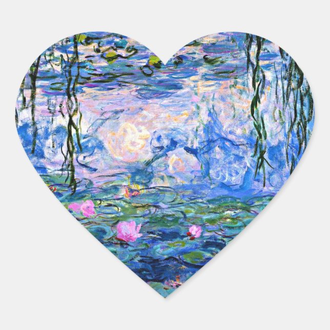 Monet: Water Lilies 1919 Herz-Aufkleber (Vorderseite)