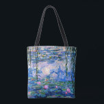 Monet - Water Lilies, 1919, rosa Tasche<br><div class="desc">Claude Monets Gemälde von 1919, Water LIlies (pink), Tote Tasche.</div>