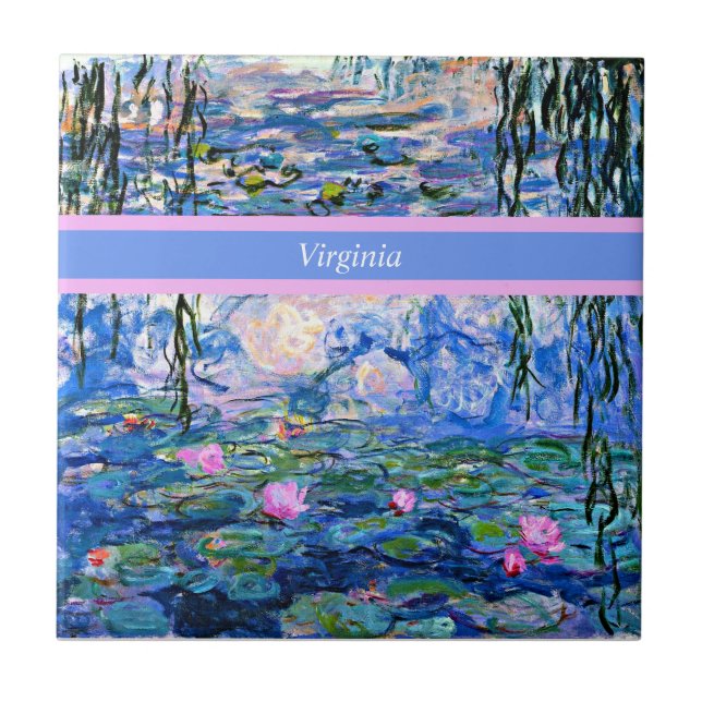 Monet - Water Lilies 1919 Vorlage Fliese (Vorderseite)