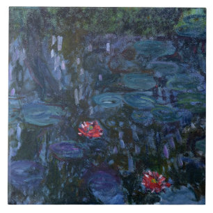 Monet Water Lilies and Reflections a Willow Fliese