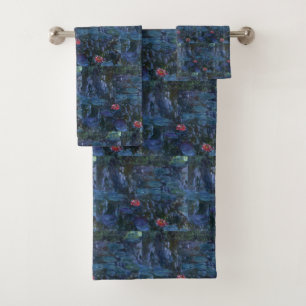 Monet Water Lilies and Reflections of a Willow Badhandtuch Set