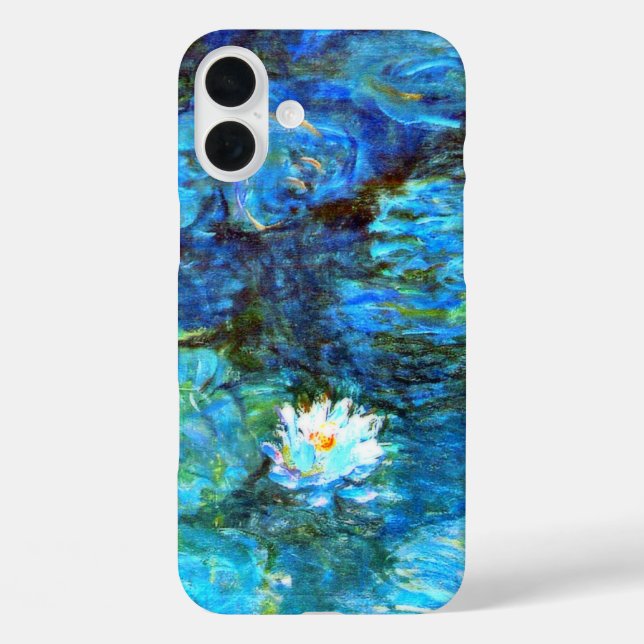 Monet - Water Lilies (blau) iPhone 16 Plus Hülle (Rückseite)