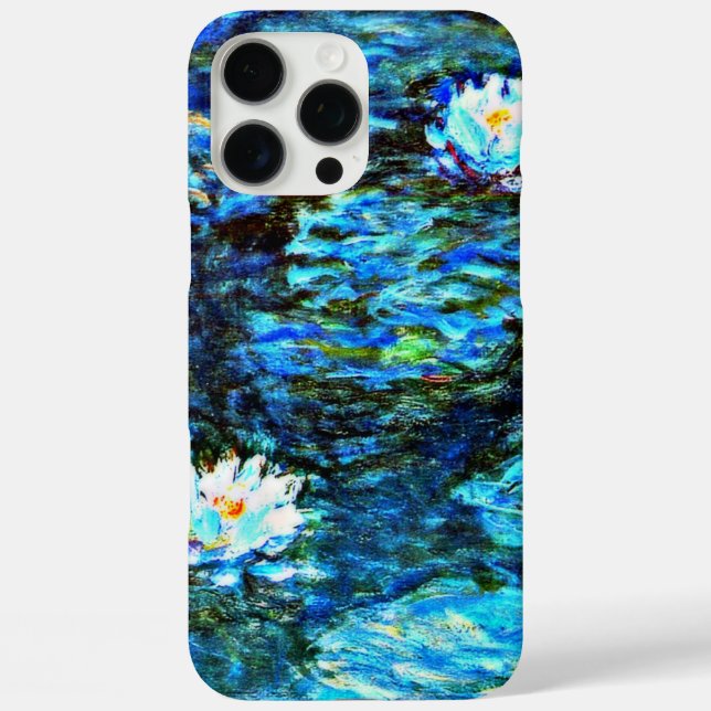 Monet - Water Lilies (blau) iPhone 16 Pro Max Hülle (Rückseite)