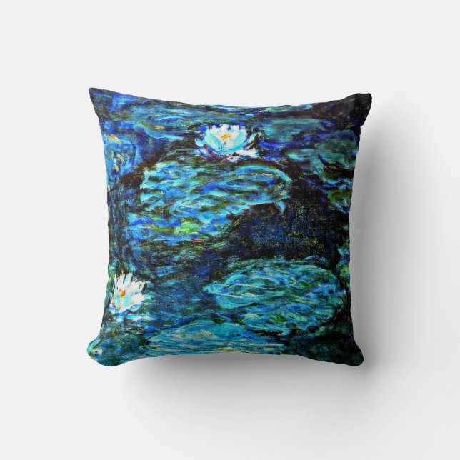 Monet - Water Lilies (blau) Kissen (Vorderseite)