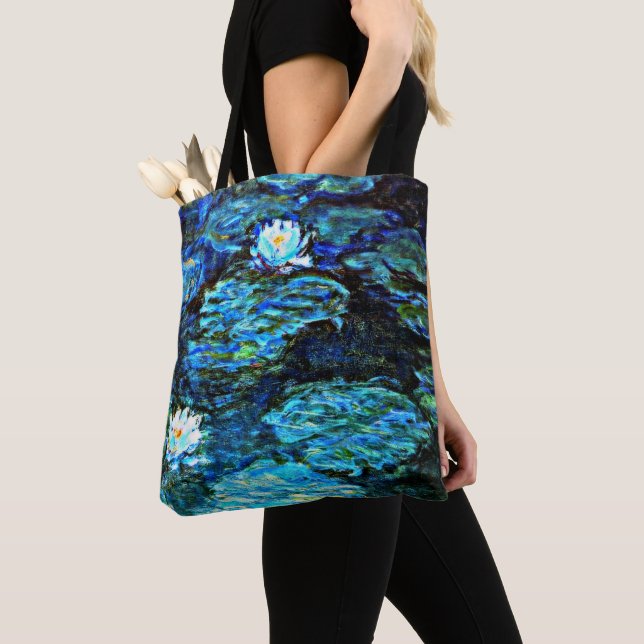 Monet - Water Lilies (blau) Tasche (Von Nahem)