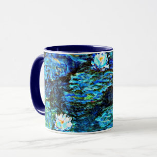 Monet - Water Lilies, blau Tasse