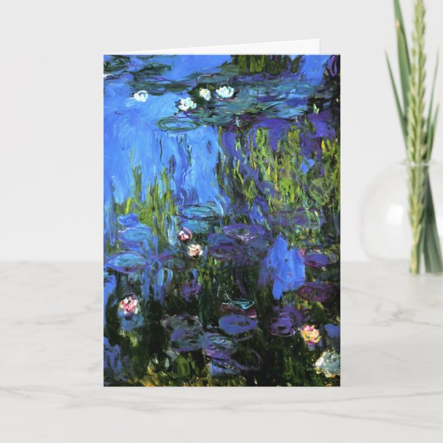 Monet - Water-Lilies Blue Indigo Karte (Vorderseite)