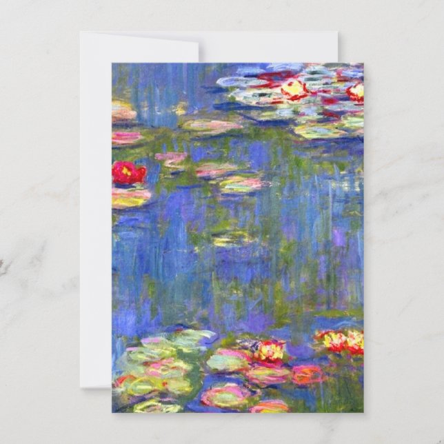 Monet Water Lilies Einladung (Vorderseite)