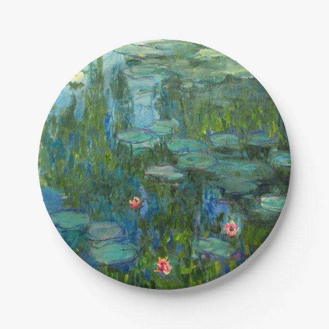 Monet Water Lilies Fine Art (1915) Pappteller (Vorderseite)