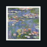 Monet Water Lilies Fine Art (1916) Serviette<br><div class="desc">Water Lilies, Claude Monet, 1916. Öl auf Leinwand, 200, 5 × 201 cm National Museum of Western Art, Tokio. Water Lilies (oder Nymphéas) ist eine Reihe von ca. 250 Ölgemälden des französischen Impressionisten Claude Monet (1840-1926). Die Gemälde zeigen Monets Blumengarten in Giverny und standen im Mittelpunkt der künstlerischen Produktion Monets...</div>