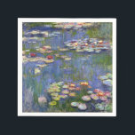 Monet Water Lilies Fine Art (1916) Serviette<br><div class="desc">Water Lilies, Claude Monet, 1916. Öl auf Leinwand, 200, 5 × 201 cm National Museum of Western Art, Tokio. Water Lilies (oder Nymphéas) ist eine Reihe von ca. 250 Ölgemälden des französischen Impressionisten Claude Monet (1840-1926). Die Gemälde zeigen Monets Blumengarten in Giverny und standen im Mittelpunkt der künstlerischen Produktion Monets...</div>