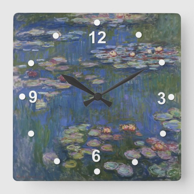 Monet Water Lilies Horloge Mur (Recto)