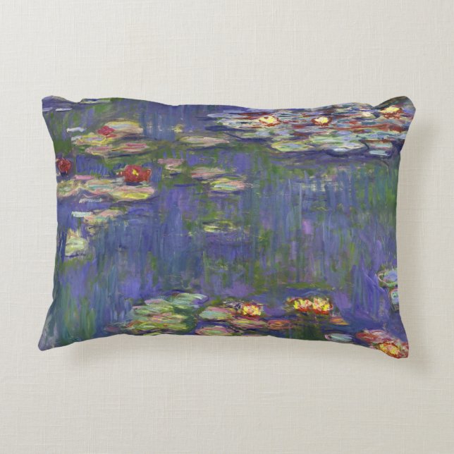 Monet Water Lilies Masterpiece Malerei Dekokissen (Rückseite)