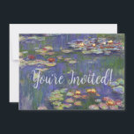 Monet Water Lilies Masterpiece Malerei Einladung<br><div class="desc">Monet Water Lilies - Dieses klassische Monet Gemälde wurde 1916 von Claude Monet gemalt. Es ist Teil seiner berühmten Wasserliliensammlung,  wo er in seinem Garten in Giverney,  Frankreich malt. Ein Meisterwerk.</div>