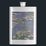 Monet Water Lilies Masterpiece Malerei Flachmann<br><div class="desc">Monet Water Lilies - Dieses klassische Monet Gemälde wurde 1916 von Claude Monet gemalt. Es ist Teil seiner berühmten Wasserliliensammlung, wo er in seinem Garten in Giverney, Frankreich malt. Ein Meisterwerk.</div>