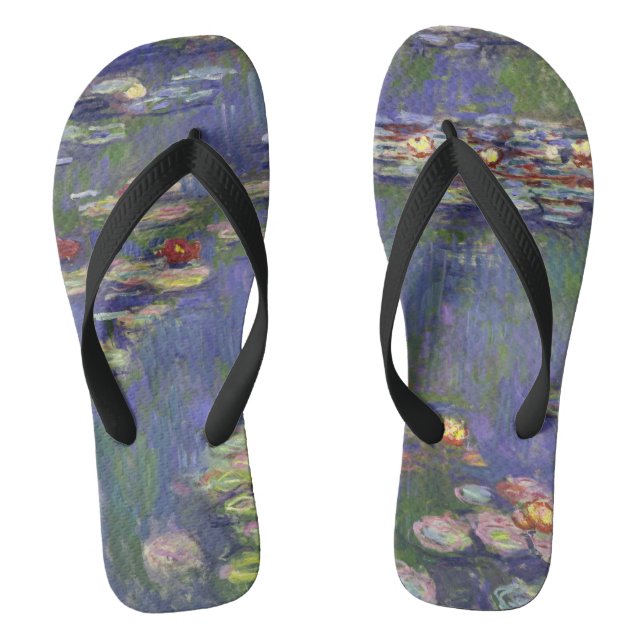 Monet Water Lilies Masterpiece Malerei Flip Flops (Fußbett)