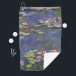 Monet Water Lilies Masterpiece Malerei Golfhandtuch<br><div class="desc">Monet Water Lilies - Dieses klassische Monet Gemälde wurde 1916 von Claude Monet gemalt. Es ist Teil seiner berühmten Wasserliliensammlung, wo er in seinem Garten in Giverney, Frankreich malt. Ein Meisterwerk.</div>