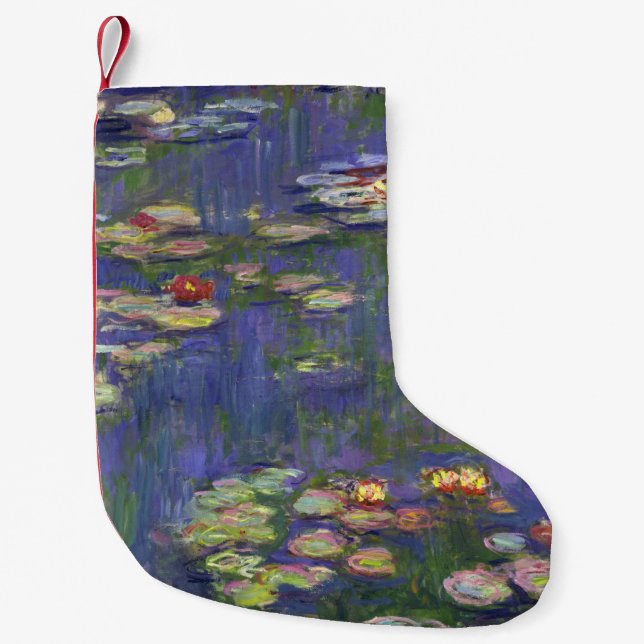 Monet Water Lilies Masterpiece Malerei Kleiner Weihnachtsstrumpf (Vorderseite)