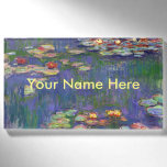 Monet Water Lilies Masterpiece Malerei Namenschild<br><div class="desc">Monet Water Lilies - Dieses klassische Monet Gemälde wurde 1916 von Claude Monet gemalt. Es ist Teil seiner berühmten Wasserliliensammlung,  wo er in seinem Garten in Giverney,  Frankreich malt. Ein Meisterwerk.</div>