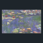 Monet Water Lilies Masterpiece Malerei Rechteckiger Aufkleber<br><div class="desc">Monet Water Lilies - Dieses klassische Monet Gemälde wurde 1916 von Claude Monet gemalt. Es ist Teil seiner berühmten Wasserliliensammlung,  wo er in seinem Garten in Giverney,  Frankreich malt. Ein Meisterwerk.</div>