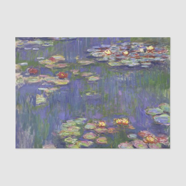 Monet Water Lilies Masterpiece Malerei Seidenpapier (Vorderseite)