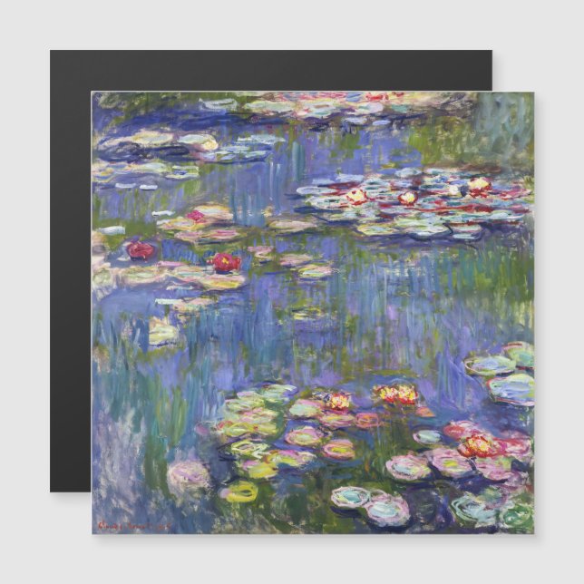 Monet - Water Lilies / Nympheas Magnetkarte (Vorne/Hinten)