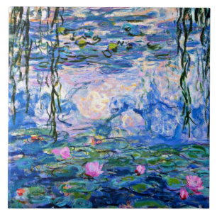 Monet - Water Lilies (pink) 1919 berühmtes Gemäl Fliese