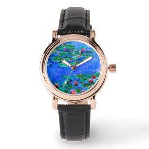 Monet - Water Lilies (rot) Armbanduhr