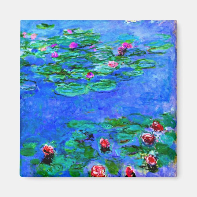 Monet - Water Lilies (rot) Magnet (Vorne)