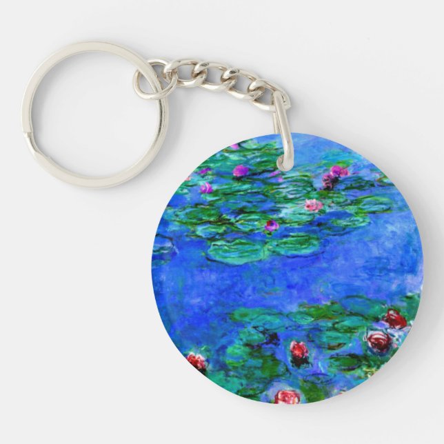 Monet - Water Lilies (rot) Schlüsselanhänger (Vorderseite)