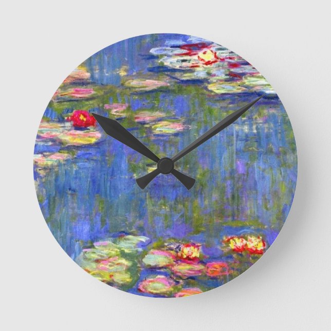 Monet Water Lilies Runde Wanduhr (Vorderseite)