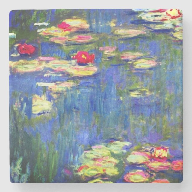 Monet Water Lilies Steinuntersetzer (Vorderseite)