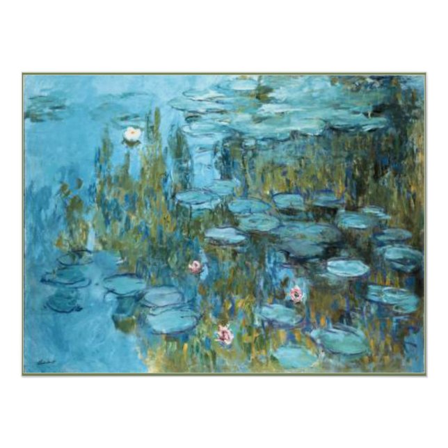 Monet - Water Lilies (türkis) Poster (Vorderseite)