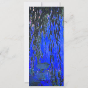 Monet Water Lilies und Weeping Willow Branches Einladung