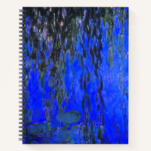 Monet Water Lilies und Weeping Willow Branches Notizbuch