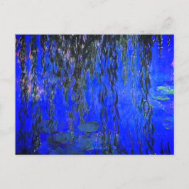 Monet Water Lilies und Weeping Willow Branches Postkarte