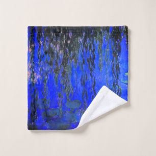 Monet Water Lilies und Weeping Willow Branches Waschlappen