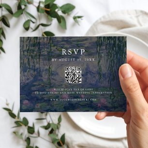 Monet Water Lilies Wedding RSVP Karte