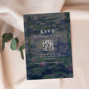 Monet Water Lilies Wedding RSVP Karte