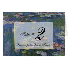 Monet Water Lilies Wedding Tischnummer