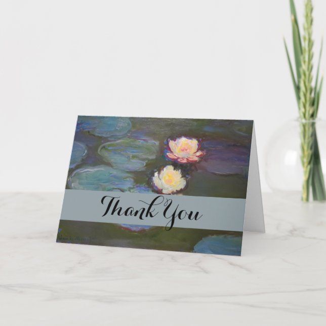 Monet Water Lily Lilies Pond Wasserlilien Malerei Dankeskarte (Vorderseite)
