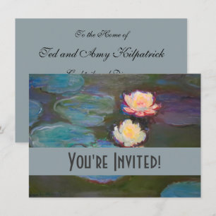 Monet Water Lily Lilies Pond Wasserlilien Malerei Einladung