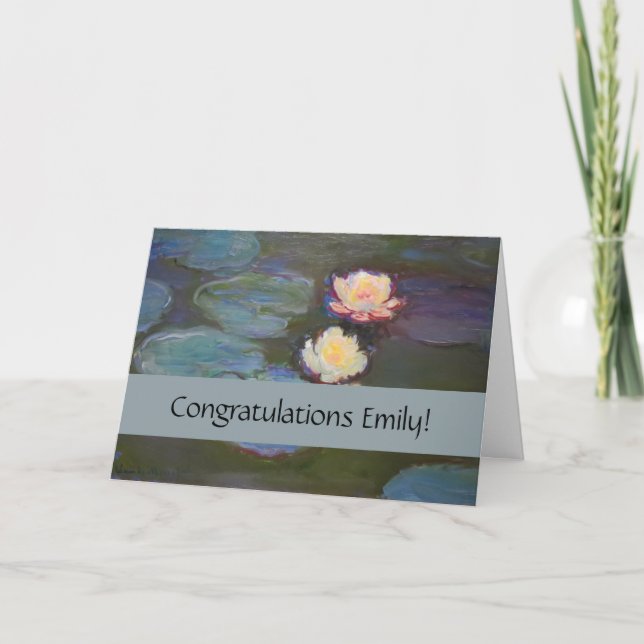 Monet Water Lily Lilies Pond Wasserlilien Malerei Karte (Vorderseite)