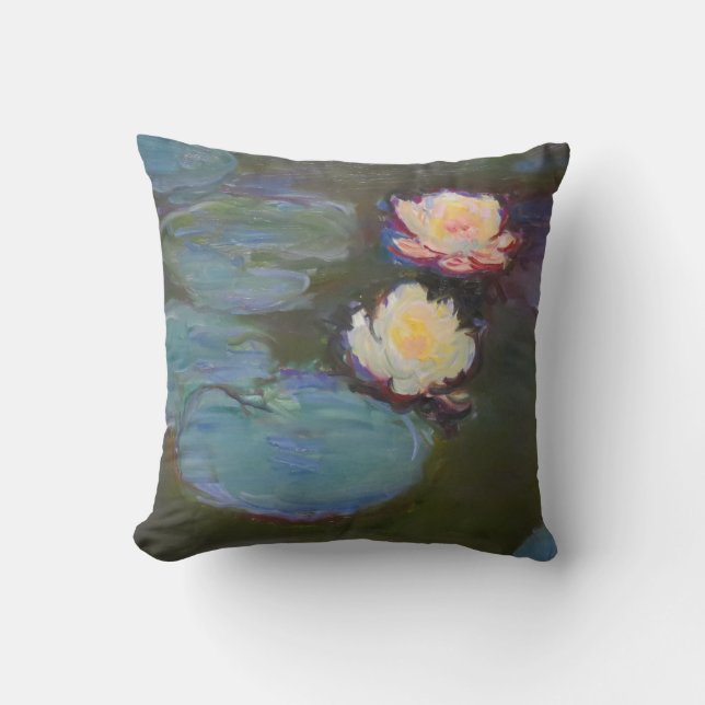 Monet Water Lily Lilies Pond Wasserlilien Malerei Kissen (Vorderseite)